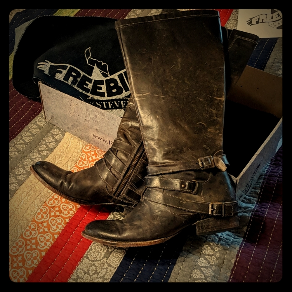 Freebird Irish black leather boots sz 11